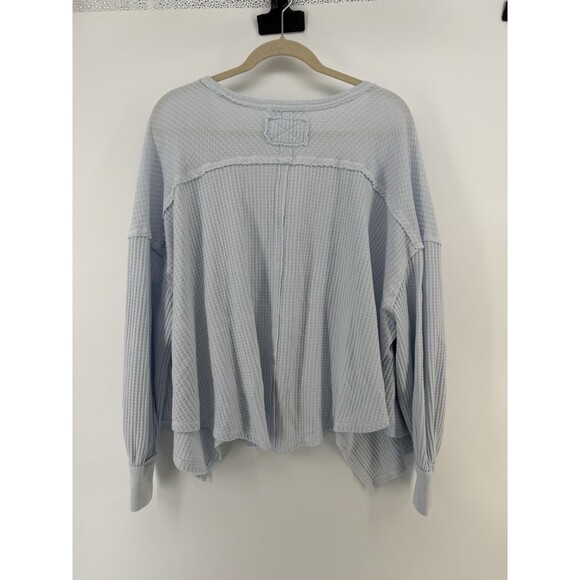 We The Free Woman Small Coraline Thermal Oversize V Neck Sweater Top dolman READ - Picture 5 of 11